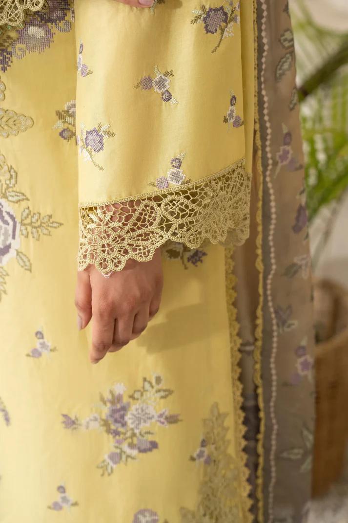 Cross-Stitch & Patchwork Long Shirt with Cutwork Loose Trouser - Image 6