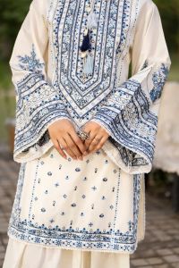 Multi-Thread Embroidered Shirt with Classic Shalwar - Thumbnail 3