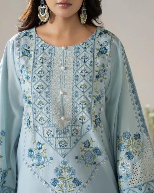Embroidered Short Shirt with Farshi Shalwar - Image 3