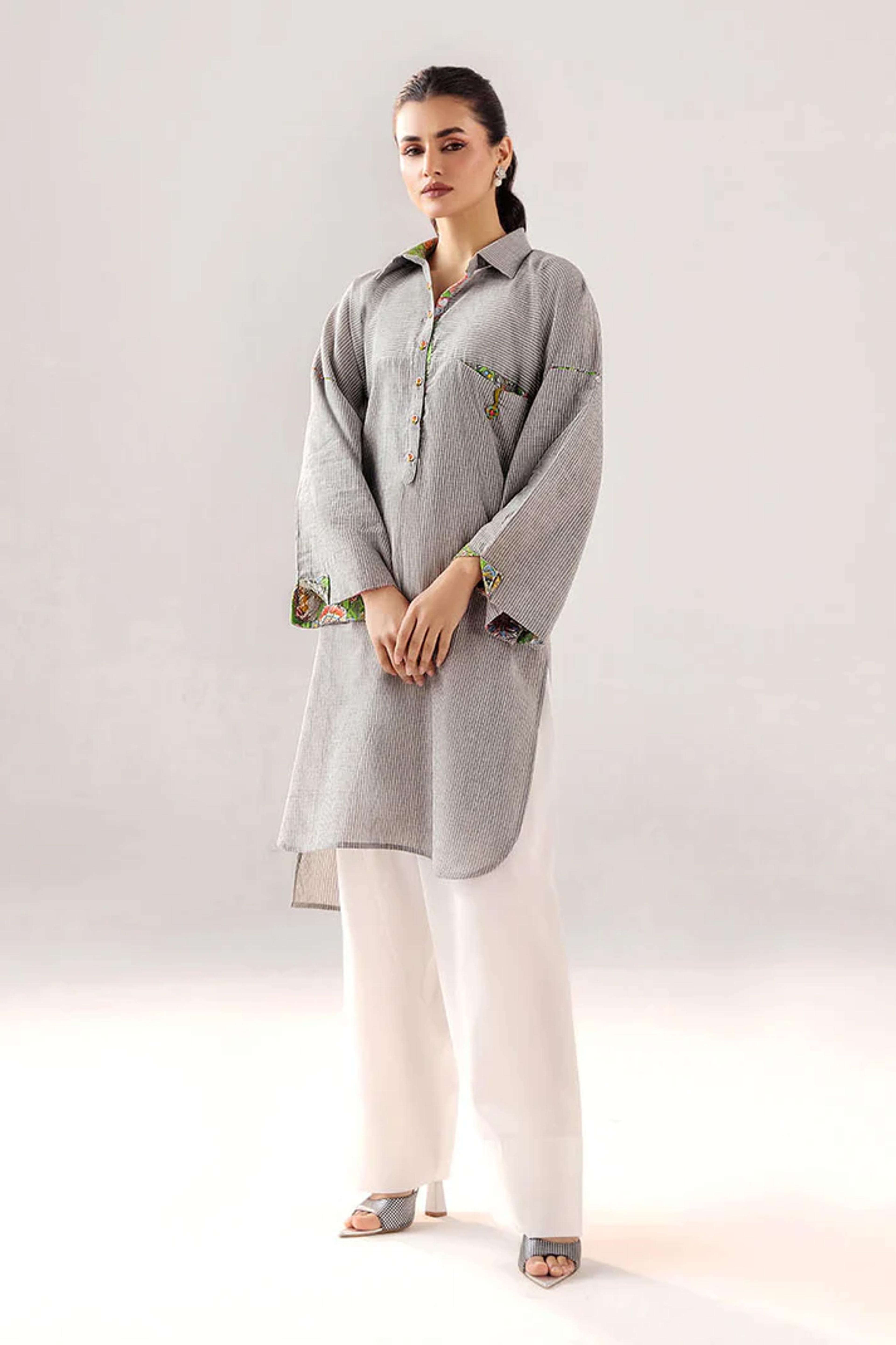 Casual Yarn-Dyed Cotton Suit - Thumbnail 10