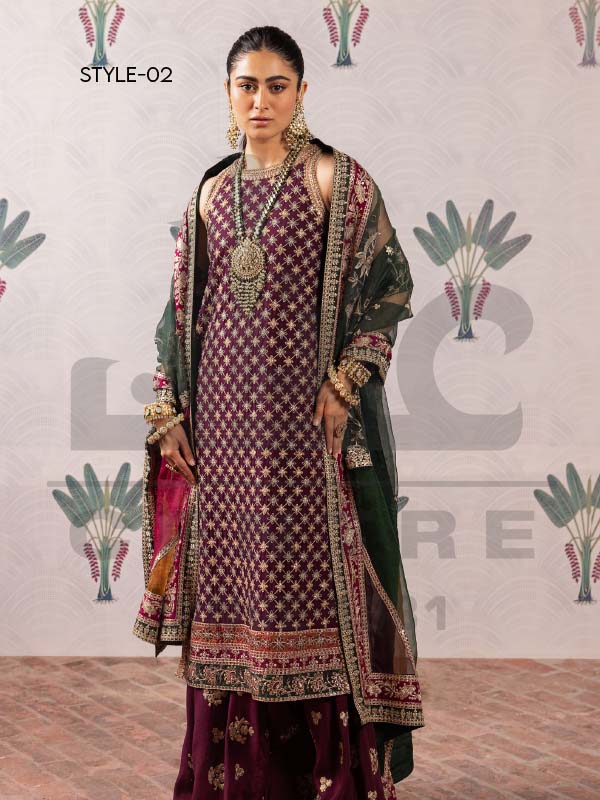 Embroidered Chiffon Suit with Adda Work - Image 3
