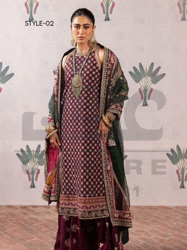 Embroidered Chiffon Suit with Adda Work - Image 3