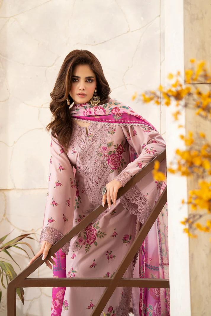 Cross-Stitch & Patchwork Long Shirt with Cutwork Loose Trouser - Image 8