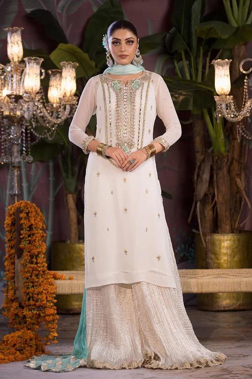Mirror Work Chiffon 3PC Luxury Suit - Image 4