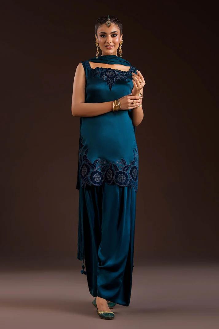 Glass Silk & Charmeuse Silk Shalwar Set - Image 12