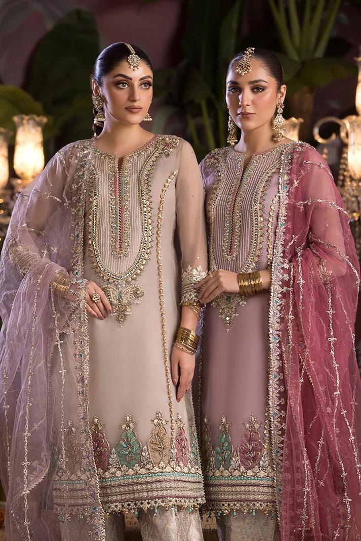 Organza Applique Shirt & Jamawar Shalwar Set - Image 3