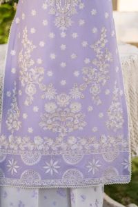 Cotton Embroidered Shirt & Sequins Dupatta  - Thumbnail 7