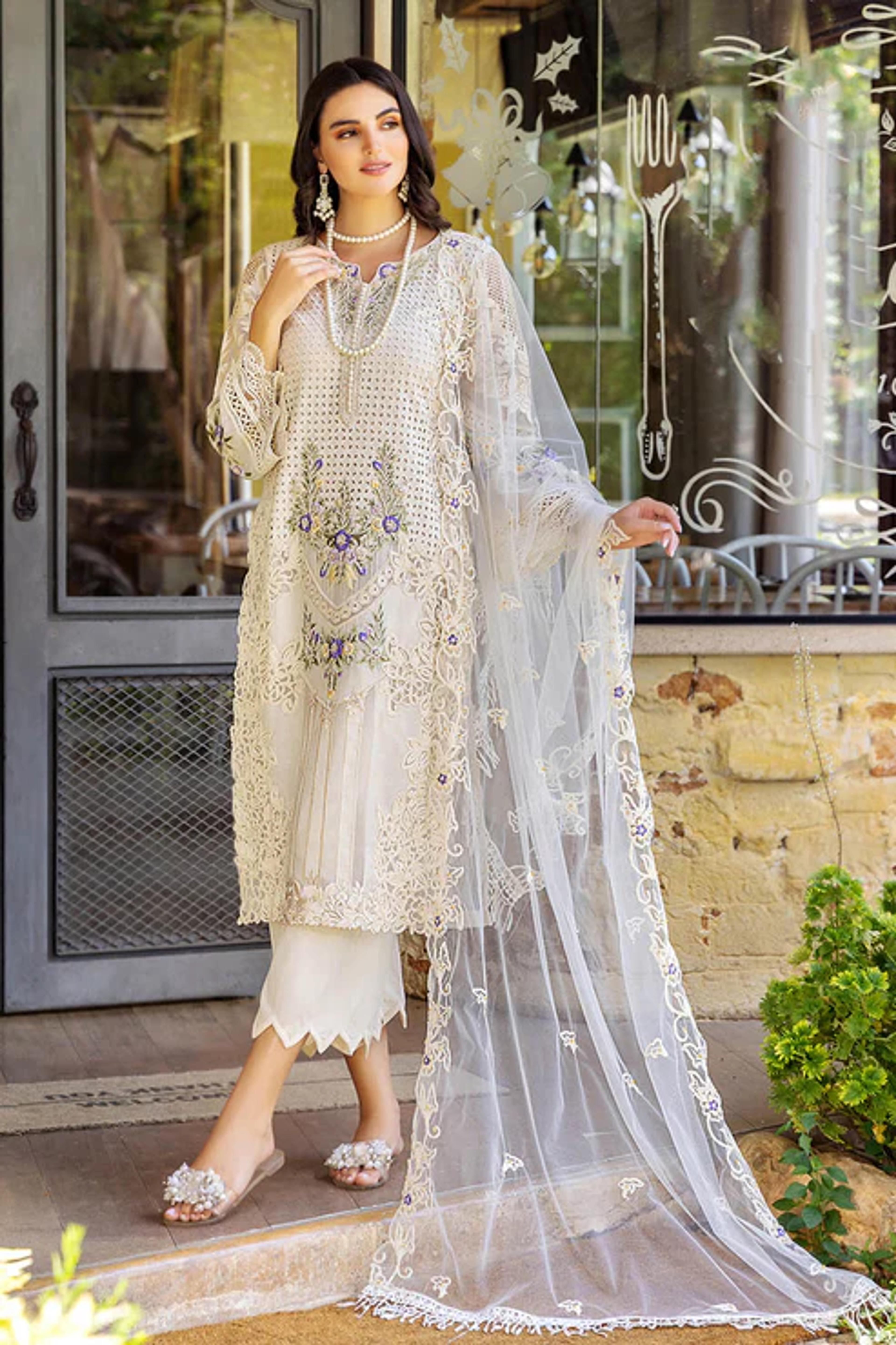 Premium Cotton Chikan Embroidered Suit  - Thumbnail 8