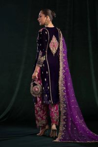 Luxury Kamkhwab Shalwar Set (VELVET) - Thumbnail 3