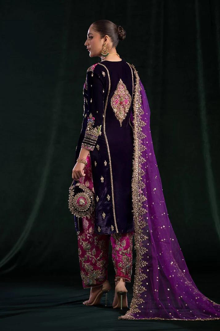 Luxury Kamkhwab Shalwar Set (VELVET) - Image 3