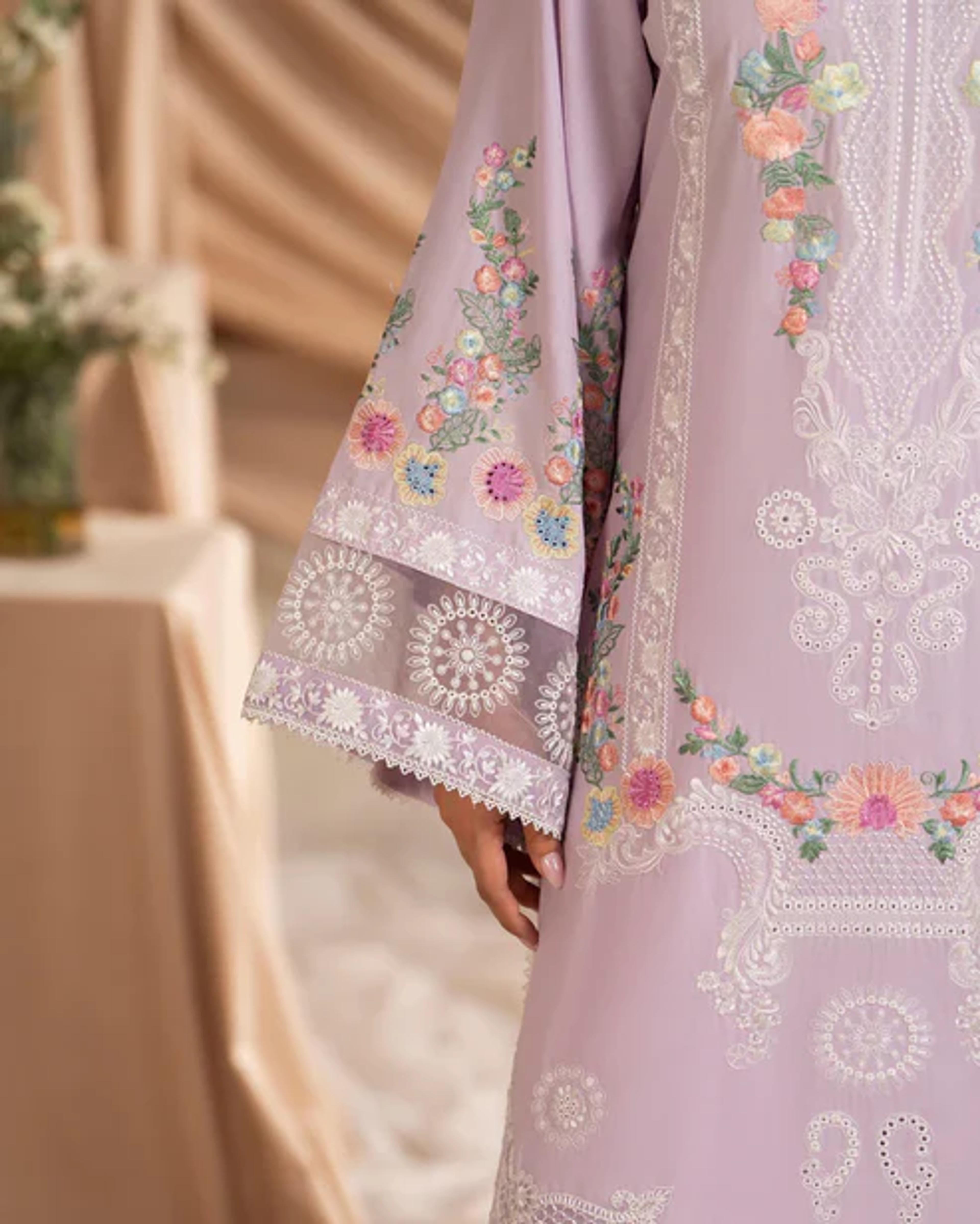 Cotton Embroidered Long Shirt&Loose Trouser - Thumbnail 5