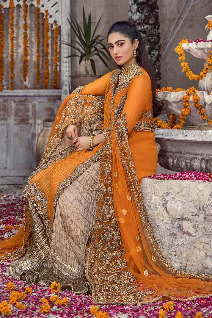 Needlecraft Chiffon Suit with Crushed Sharara - Image 20