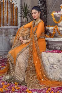 Needlecraft Chiffon Suit with Crushed Sharara - Thumbnail 20
