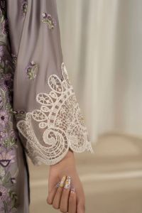 Multi Thread Embroidered Silk Suit - Thumbnail 12