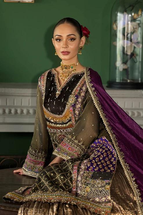 Opulent Aari & Mukesh Embroidered Bridal Suit - Image 8