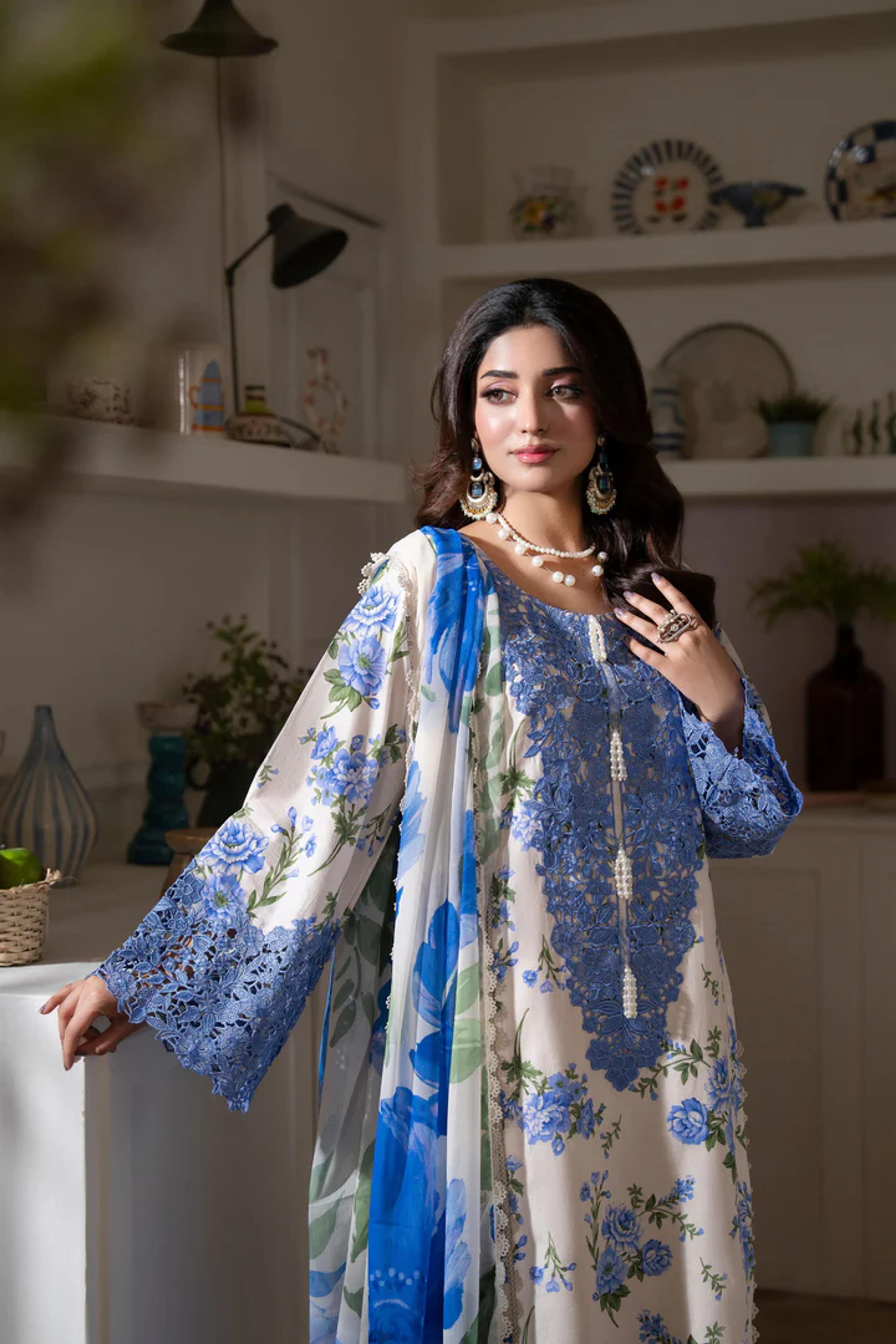 Festive Lawn Suit Embroidered &Breathable