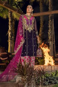 Heavily Embellished Silk & Chiffon Festive Suit - Thumbnail 3