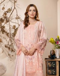 Embroidered Suit with Beaded Tassel Sleeves - Thumbnail 3