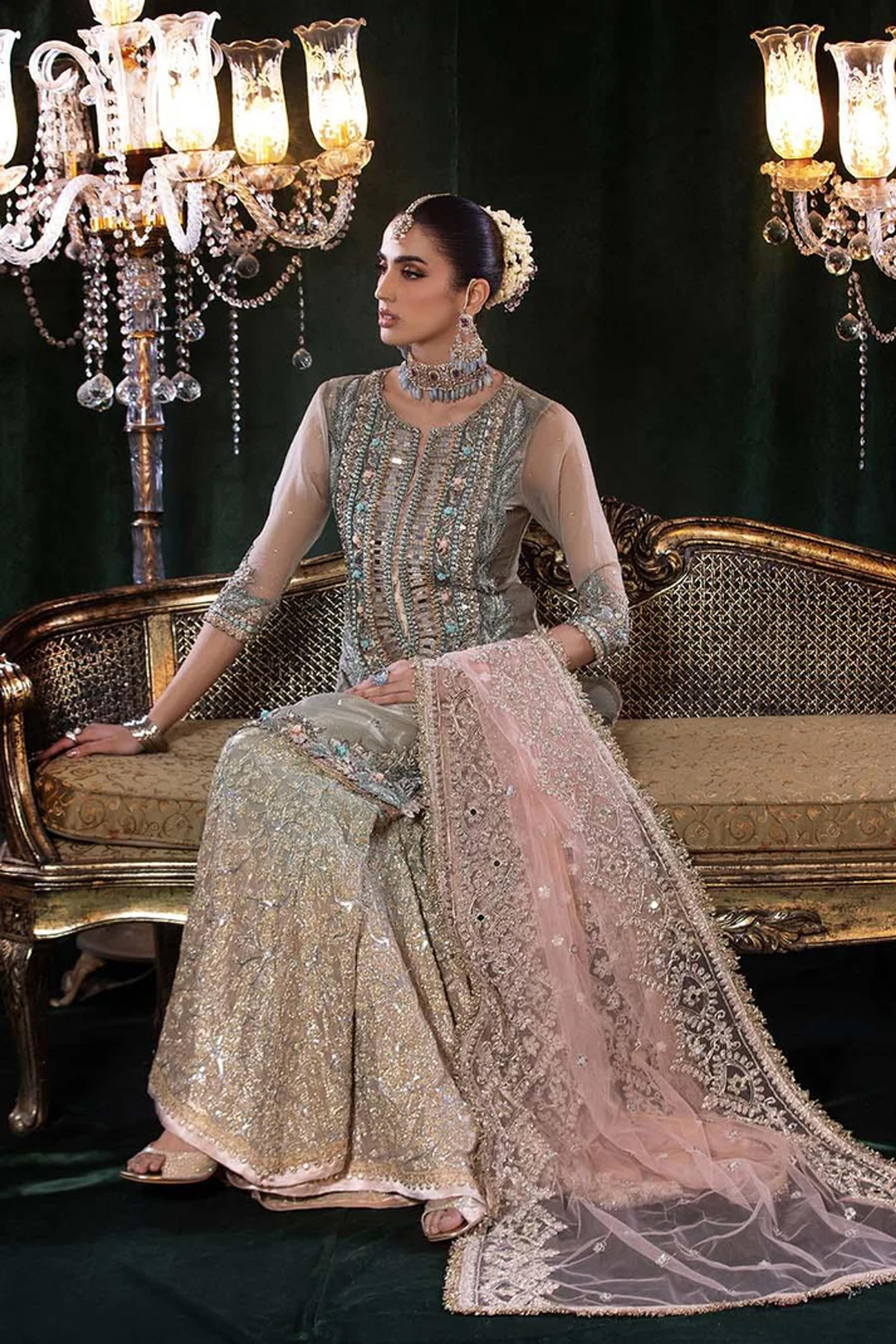 Resham Mesuri Shirt & Pure Mesuri Sharara - Thumbnail 10