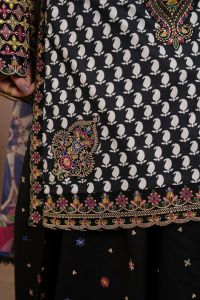Festive Lawn Ensemble with Flared Sharara - Thumbnail 4