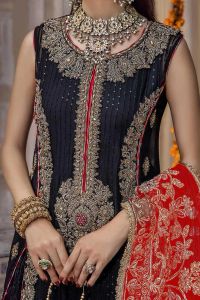 Needlecraft Chiffon Suit with Crushed Sharara - Thumbnail 10