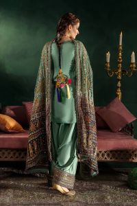 Shimmer Embellished Silk Suit - Thumbnail 4