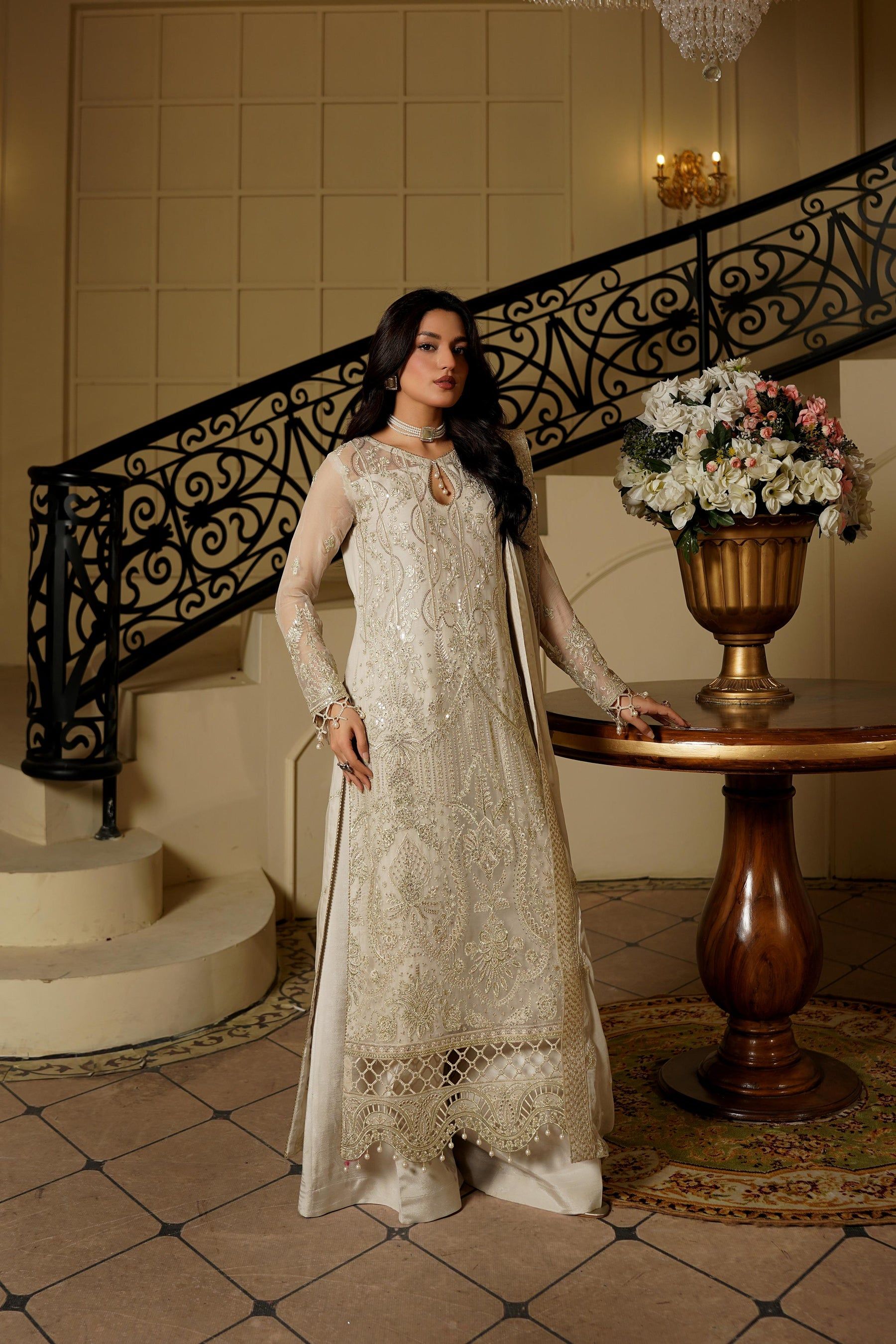 Festive Chiffon Suit with Organza Trim - Image 6