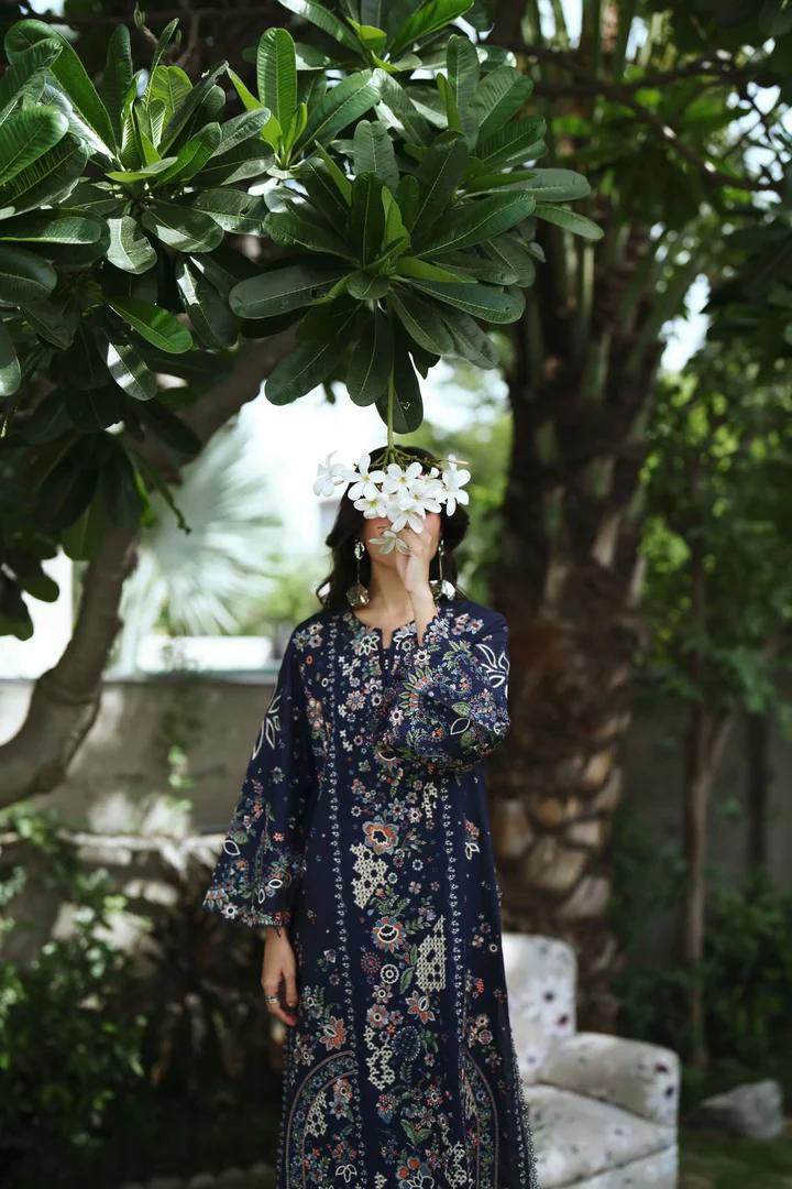 Midnight Bloom Embroidered Lawn Suit - Image 2
