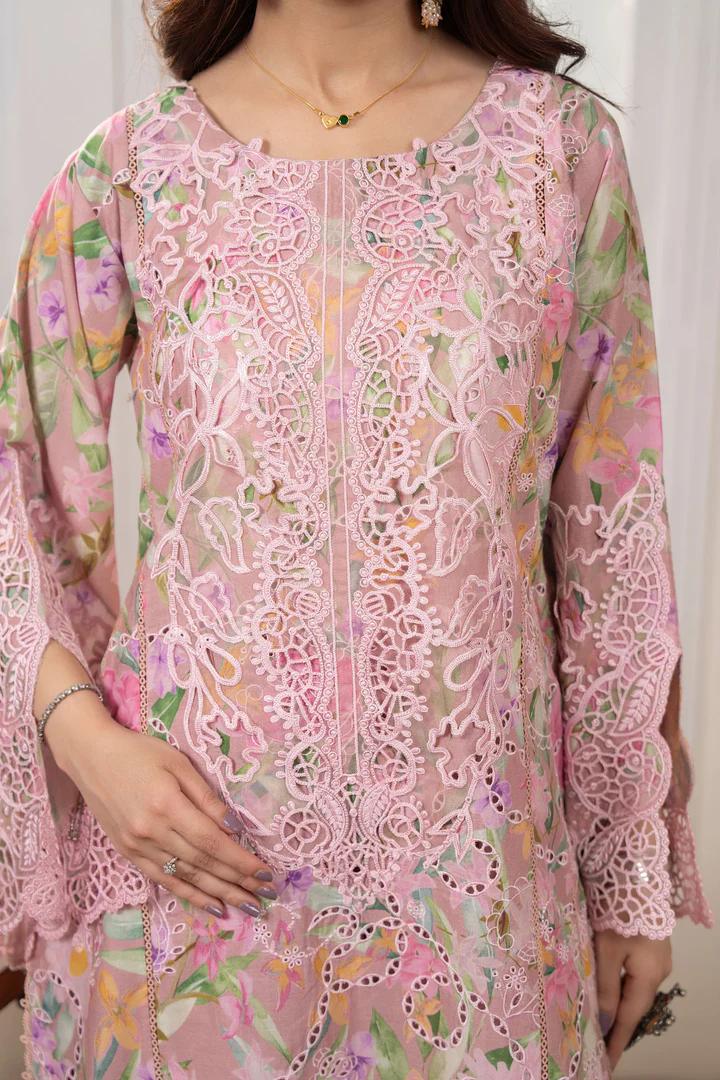 Lawn Suit with Embroidery &Lace - Image 3