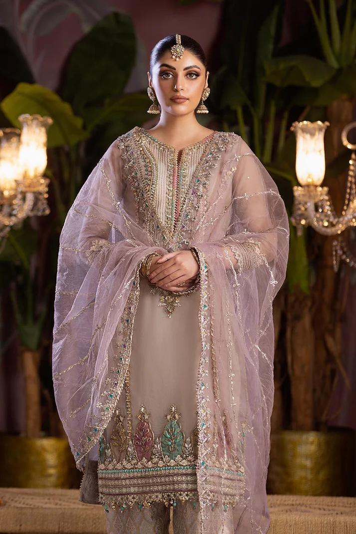 Organza Applique Shirt & Jamawar Shalwar Set - Image 13
