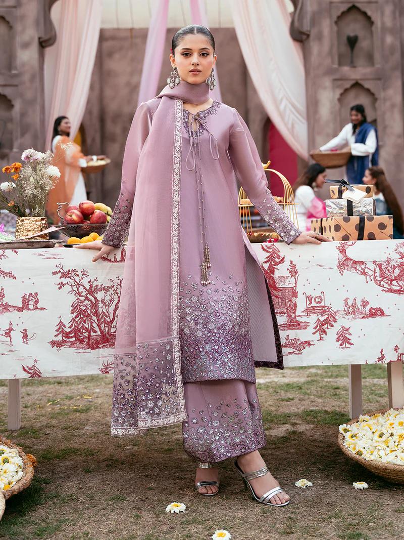 Spangle Embroidered Silk Ensemble - Image 6