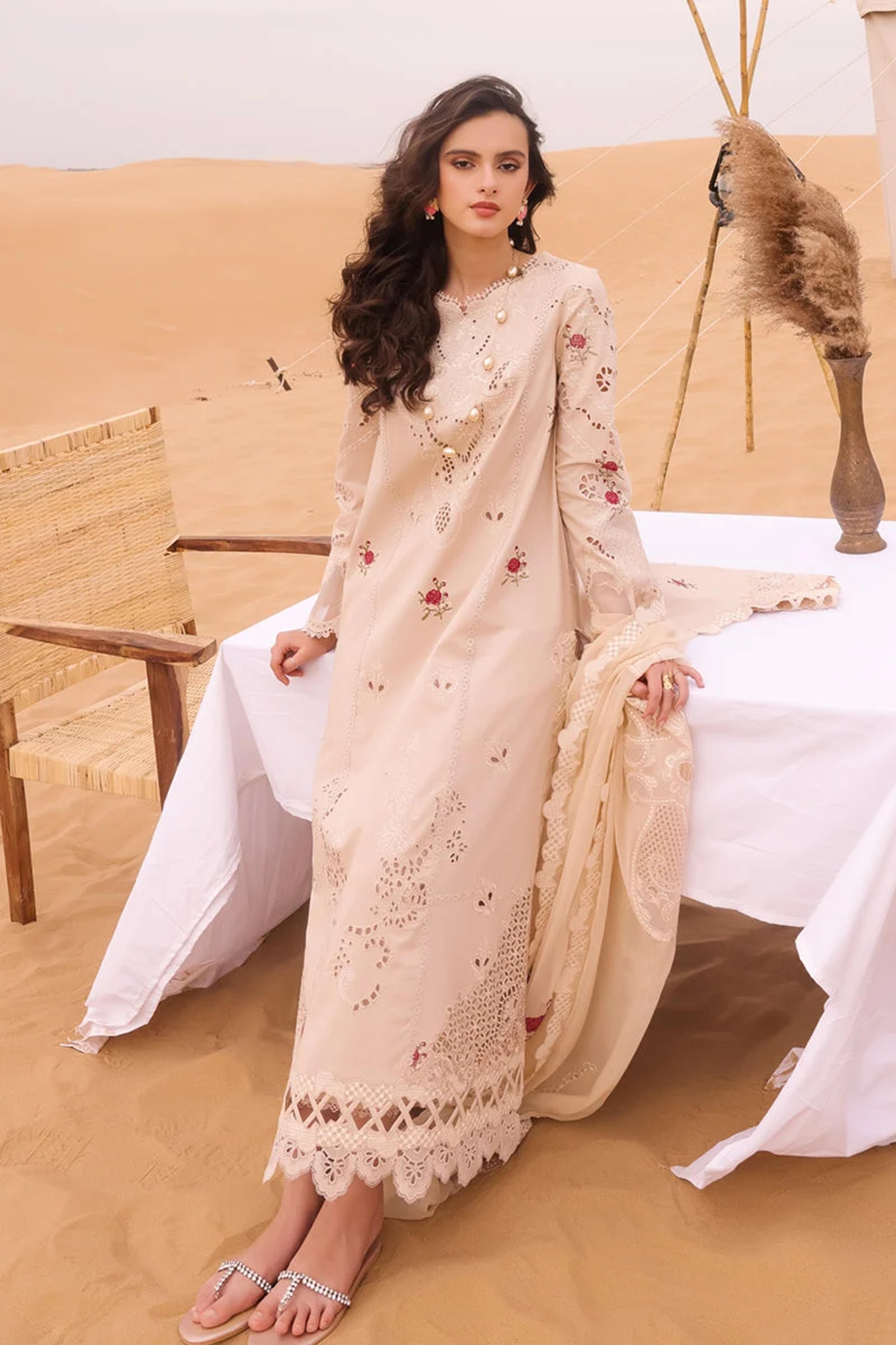 Chikankari Embroidered Lawn Ensemble - Thumbnail 3