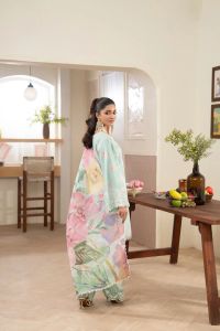 Formal Lawn Ensemble with Embroidered Trim - Thumbnail 4