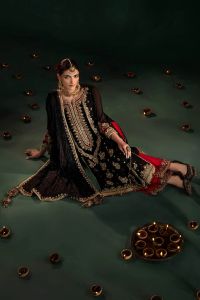 Hand-Embroidered Chiffon & Silk  - Thumbnail 10