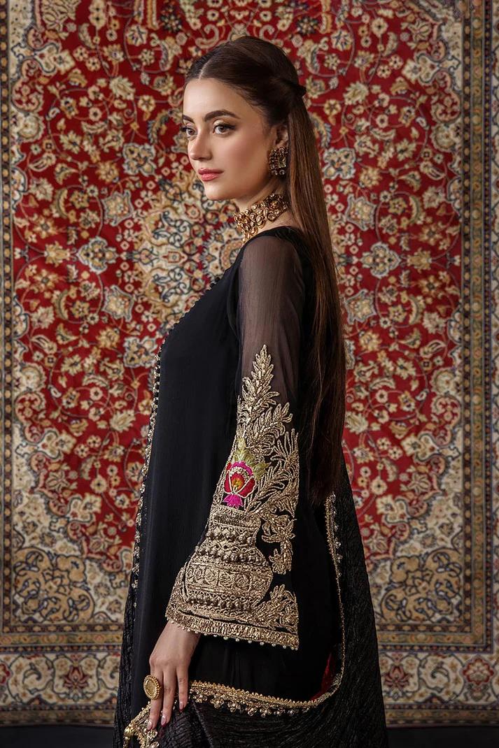 Needlecraft Chiffon & Silk Farshi Shalwar Set - Image 8