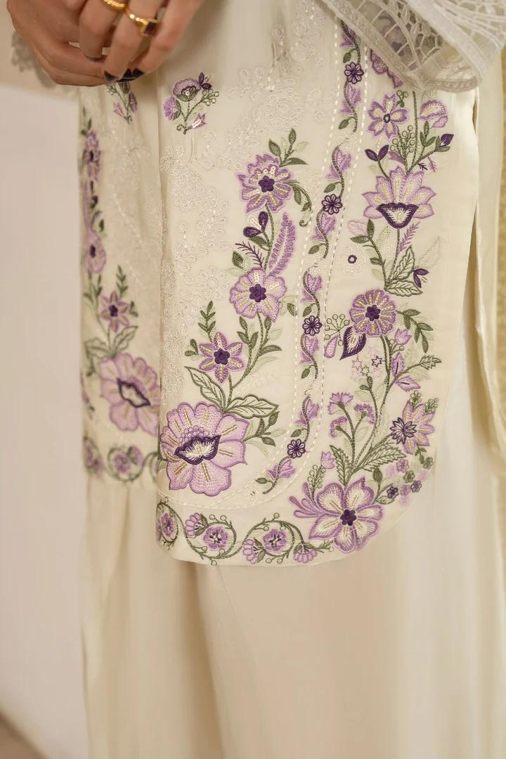 Multi Thread Embroidered Silk Suit - Image 6