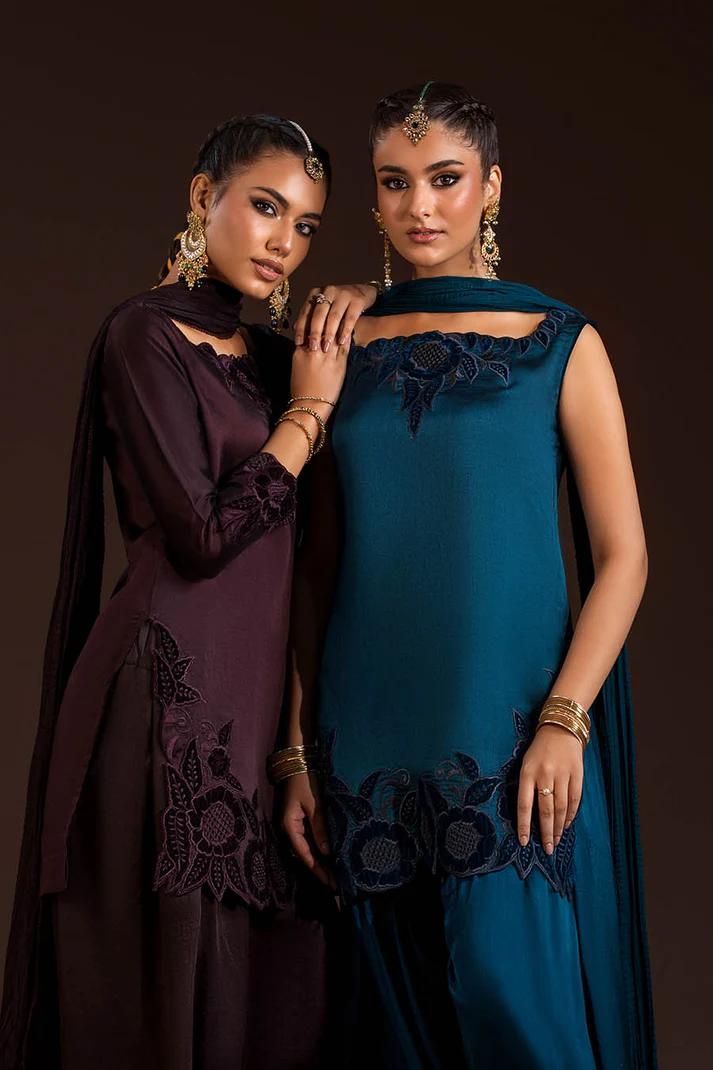 Glass Silk & Charmeuse Silk Shalwar Set - Image 7