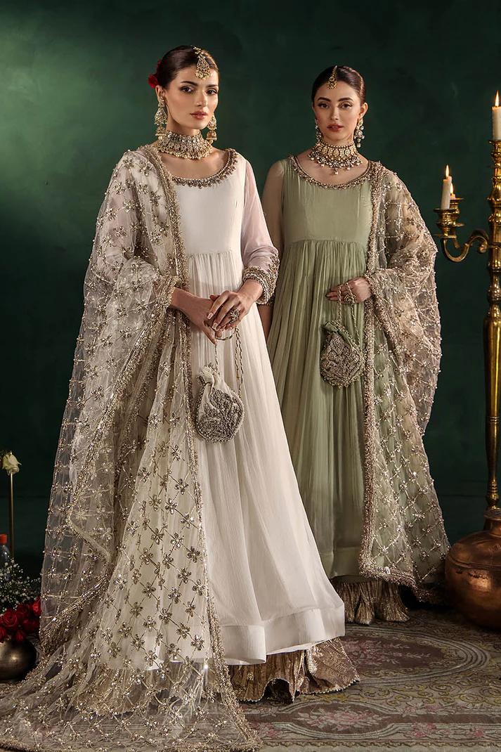 Hand-Embroidered Chiffon Suit with Sharara - Image 16