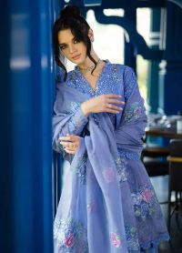Chikan Embroidered Lawn Suit with Sequins - Thumbnail 2