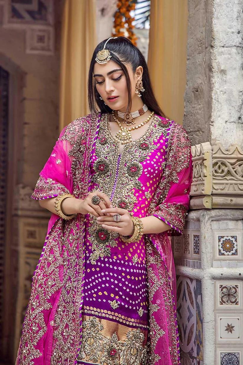 Handcrafted Pure Silk Chunnari Wedding Suit - Image 4