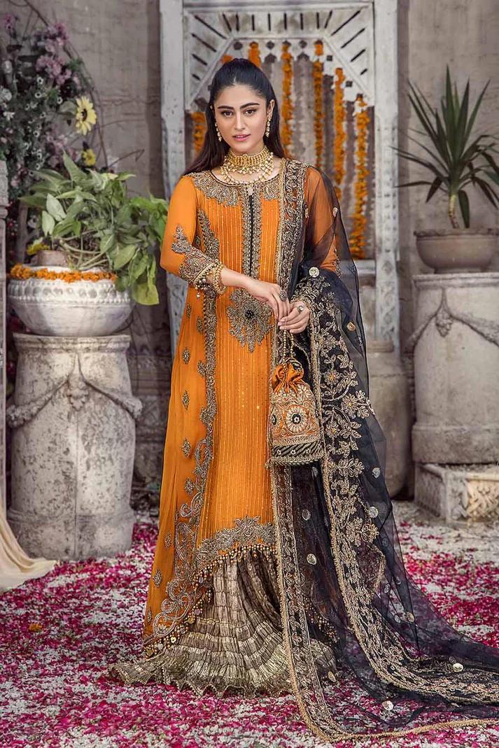 Needlecraft Chiffon Suit with Crushed Sharara - Image 16