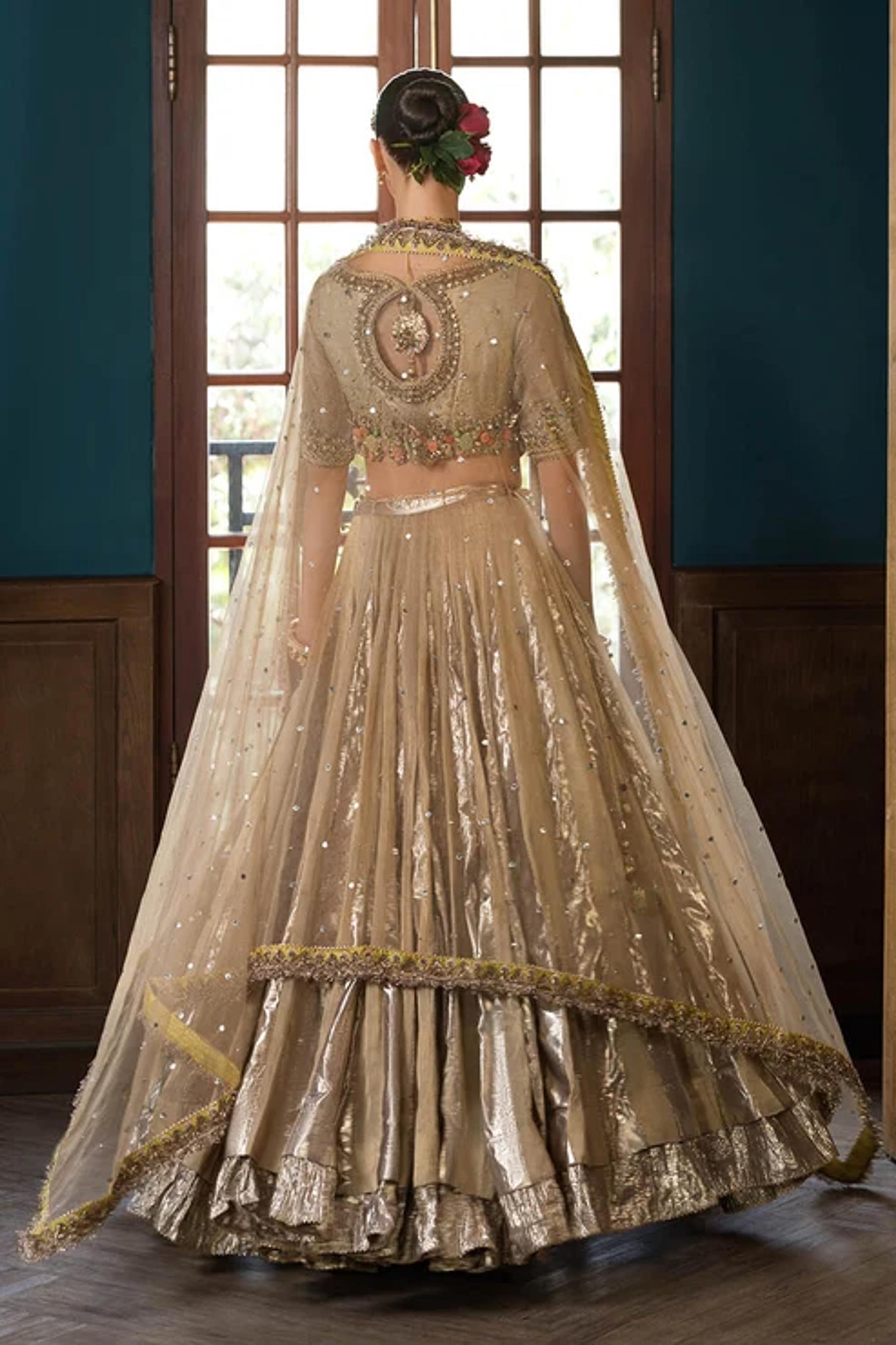 Kora & Dabka Embroidered Lehnga Ensemble - Thumbnail 3