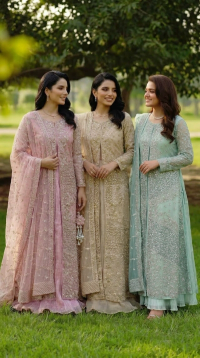 Sequin & Tilla Embroidered Open-Gown Maxi - Thumbnail 1