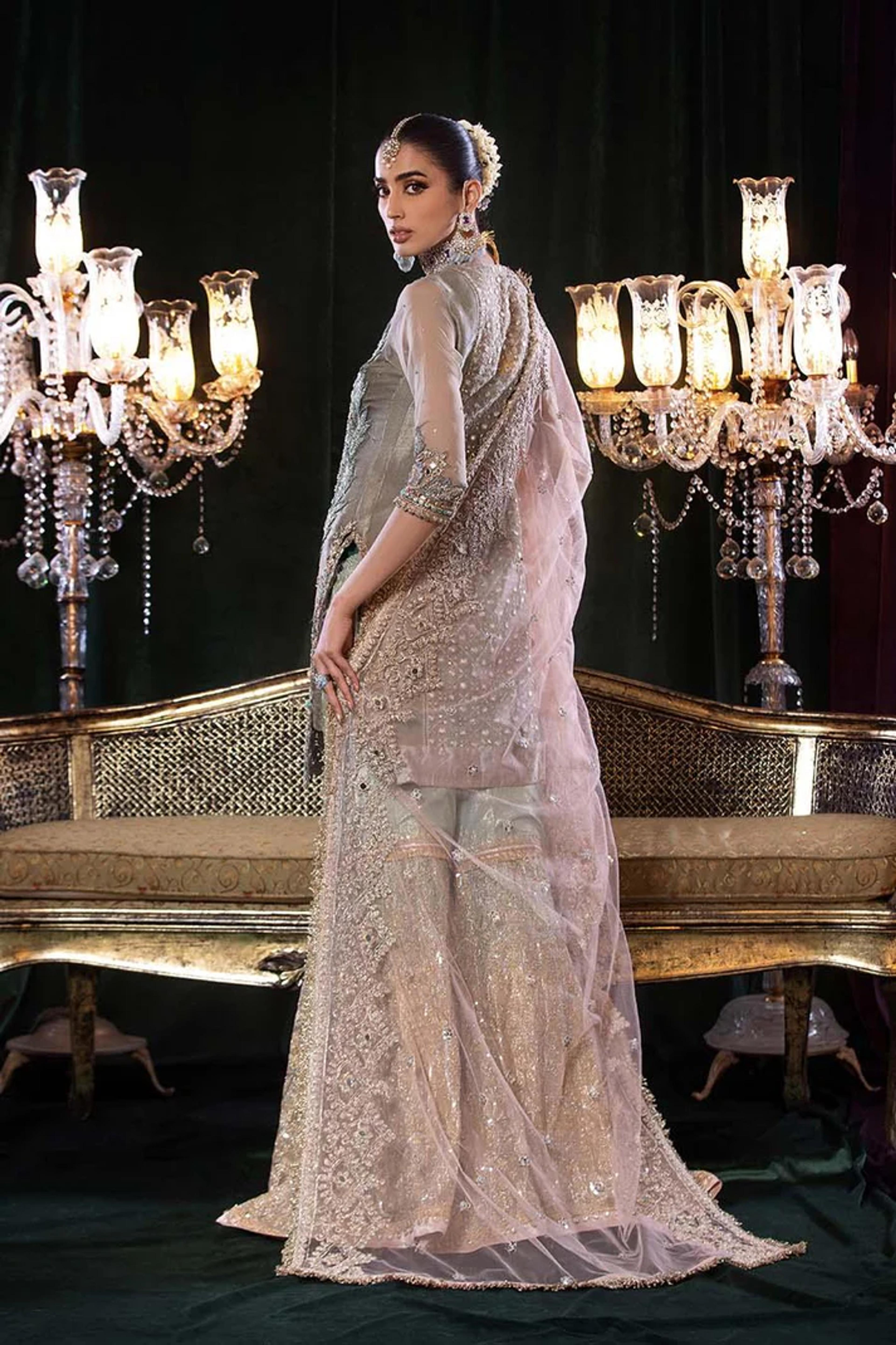 Resham Mesuri Shirt & Pure Mesuri Sharara - Thumbnail 9