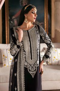 Raw Silk Suit with Organza Dupatta - Thumbnail 5