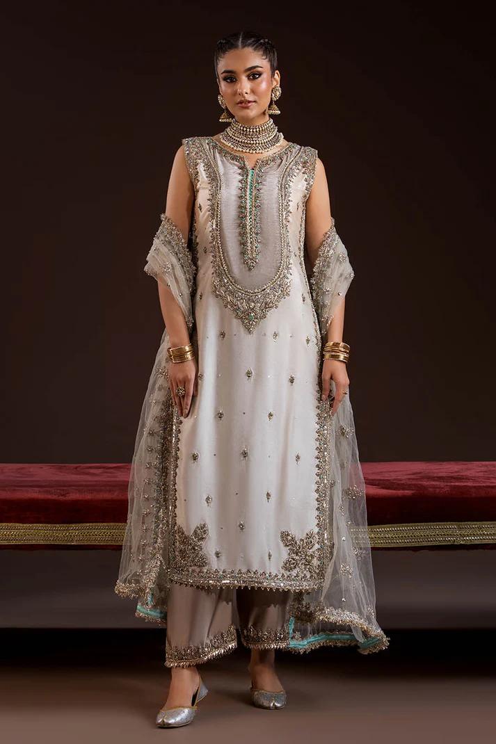 Silk Suit with Net Dupatta&Trousers - Image 3