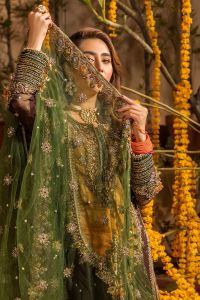Embroidered Chiffon Suit with Net Dupatta & Sharara - Thumbnail 3