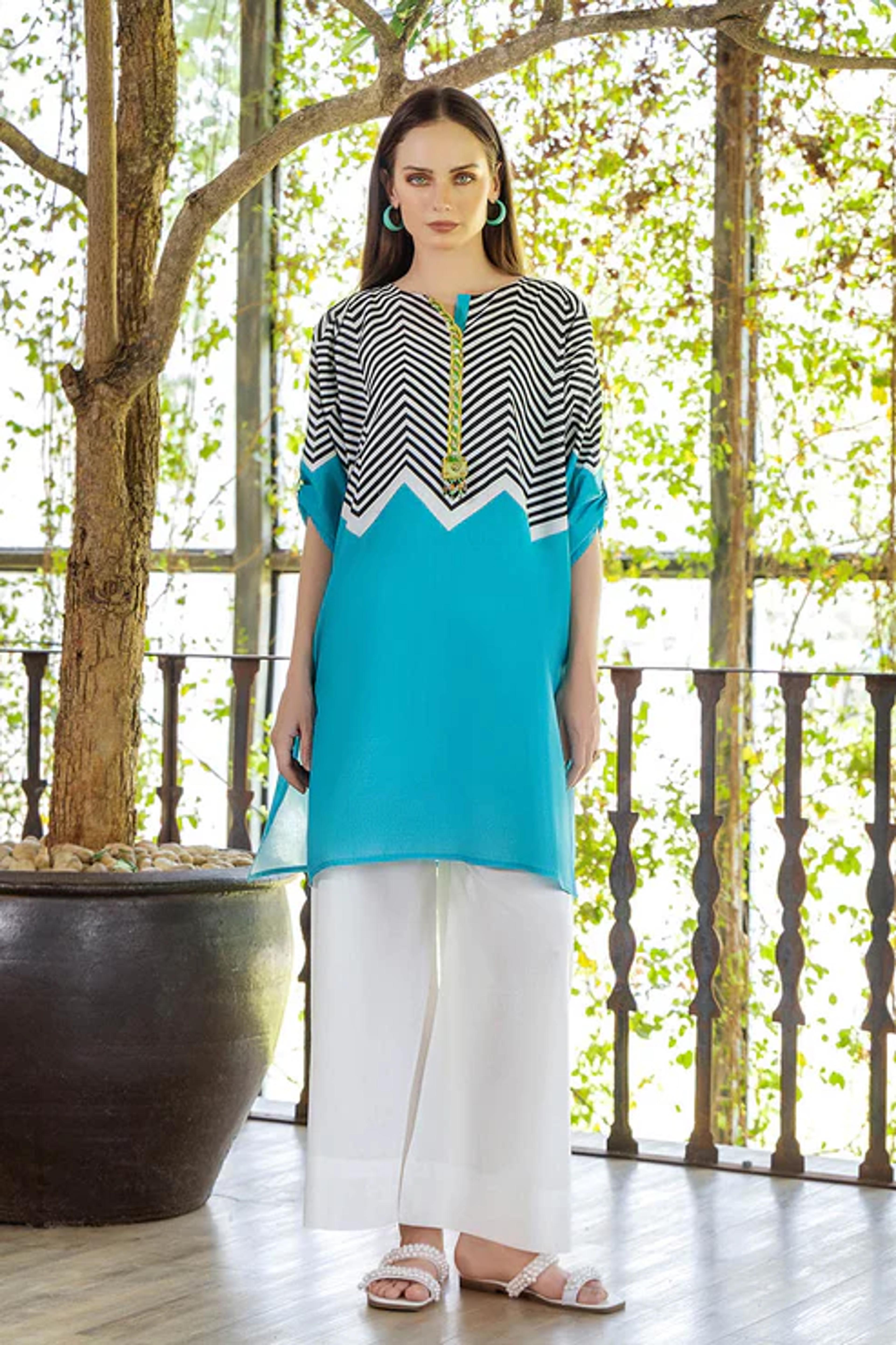 Embroidered 2-Piece Printed Cotton Lawn Suit - Thumbnail 2