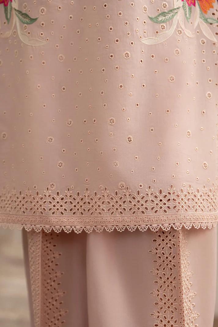 Embroidered Short Shirt & Tulip Shalwar with Chiffon Dupatta - Image 4