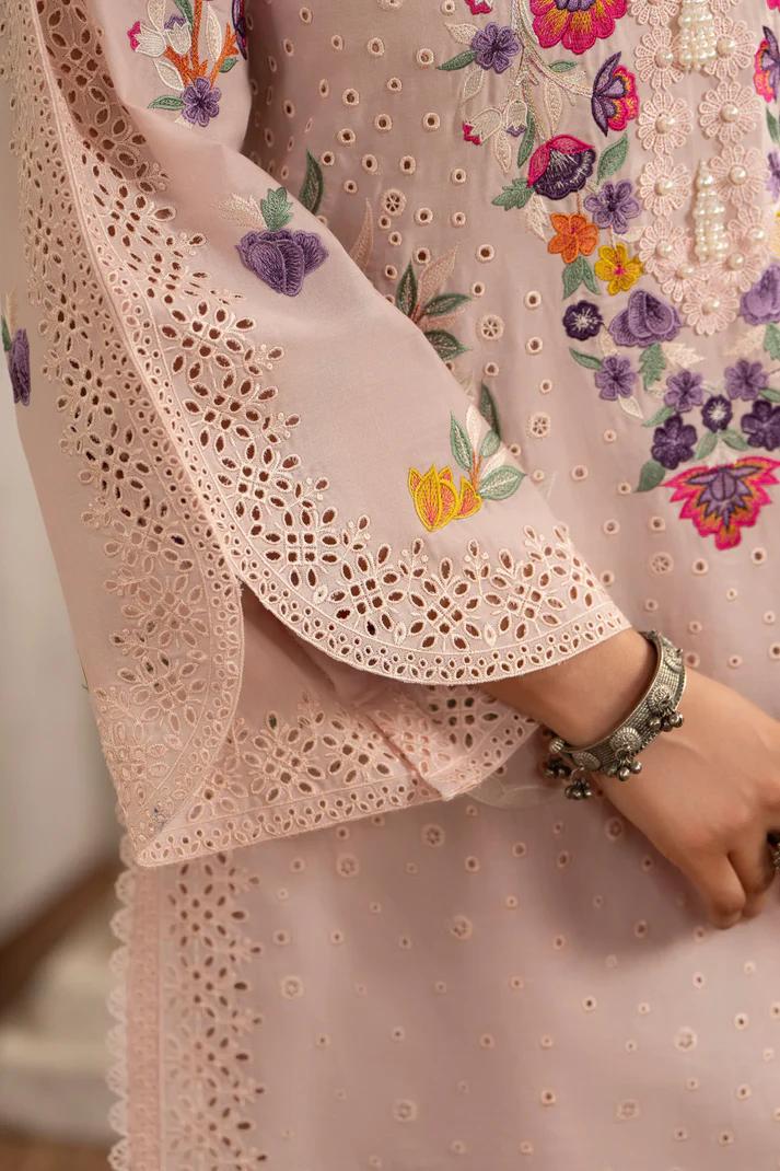 Embroidered Short Shirt & Tulip Shalwar with Chiffon Dupatta - Image 5